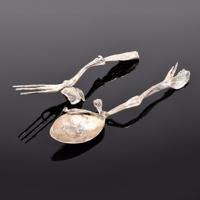 Claude Lalanne Iolas Sterling Silver Fork & Spoon - Sold for $3,328 on 03-04-2023 (Lot 245).jpg